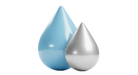 Fototapeta premium Isolated Pair of 3D Water Droplets