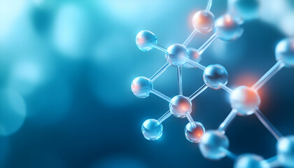 Close-up of a molecular structure showcasing intricate connections, ideal for scientific presentations and educational materials.