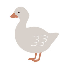 横向きのアヒルの手描きイラスト