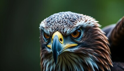Obraz premium Close-up of a fierce golden eagle with piercing eyes and striking feathers.