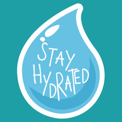 Vibrant Blue Water Drop with Hydration Reminder Design