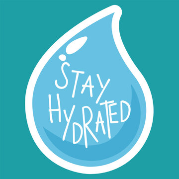Vibrant Blue Water Drop with Hydration Reminder Design