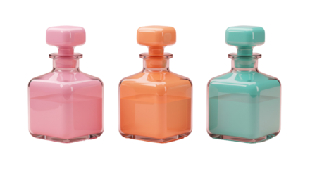Isolated Perfume Bottles 3D Render for Beauty and Fragrance