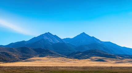 Fototapeta premium Majestic Mountain Range Autumn Valley Landscape High Resolution Photo