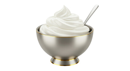 Isolated White Ice Cream in Bowl
