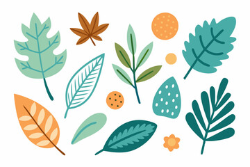 Plant Cartoon Vector Clip-art icon Set, Cute Home Plant Illustration, Isolated On White Background.