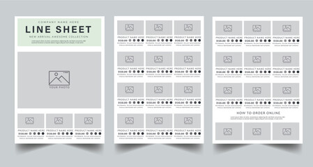 Line Sheet Template Design.