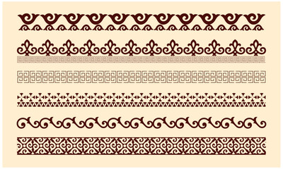 A vintage-style ornamental design featuring a filigree heraldic crest, calligraphic motif, and floral-patterned horizontal divider.