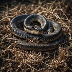 Obraz premium A snake curled protectively around a sacred artifact.
