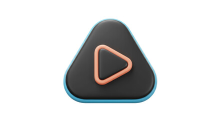 Isolated Play Button in Triangle Frame