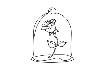 Enchanted Rose Under Glass Dome Beauty, Elegance, and Protection
