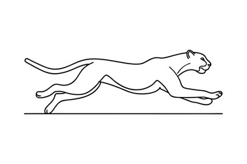 Fast Cheetah Running, Line Art, Wildlife, Speed, Grace, Power, Wildcat, Predator, Nature, Animal