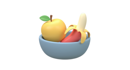 Isolated Bowl with Apple and Banana