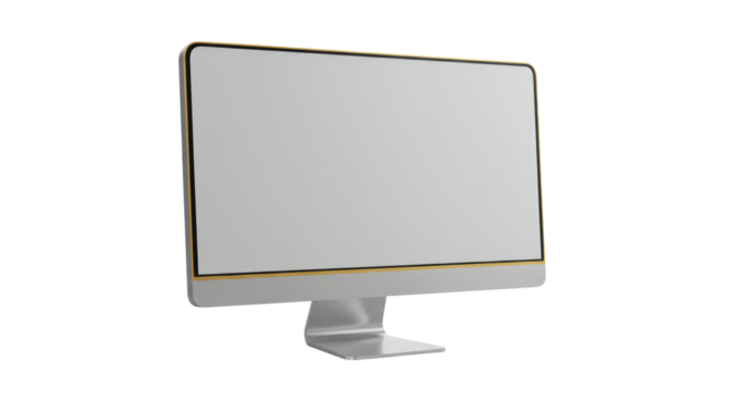 Isolated Modern Computer Monitor with Blank Screen