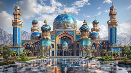 Obraz premium mosque illustration HD 8K wallpaper Photographic Image