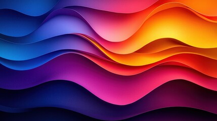 Obraz premium Vibrant abstract waves in gradient colors create dynamic and energetic visual effect