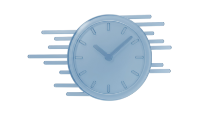 Isolated Clock with Speed Lines Representing Deadline