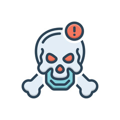 Color illustration icon for danger