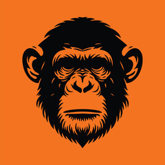 Obraz premium monkey gorilla chimpanzee logo and original for your business or company logotype vector illustration isolated on white background