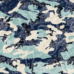 seamless camouflage pattern on  background