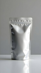 Blank Stand-Up Pouch Packaging – Matte White Ziplock Bag Mockup