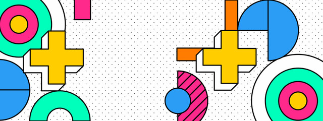 Obraz premium colorful geometric abstract design with vibrant patterns and bold shapes vector illustration