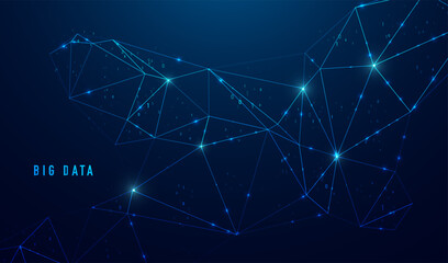Abstract space polygonal illustration. Big data code representation. Graphic concept for your design.