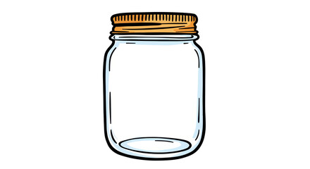 Isolated Empty glass jar