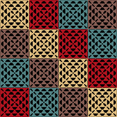 Pattern with crochet granny square wallpaper handmade decorative art design print	

