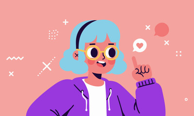 Colorful Cartoon Girl Illustration