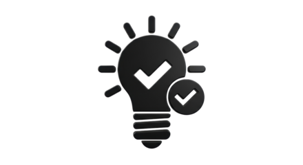 Isolated Idea Approved Black Icon Design