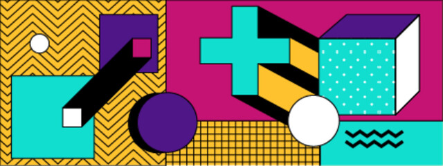 colorful abstract geometric background with modern shapes and patterns vector illustration