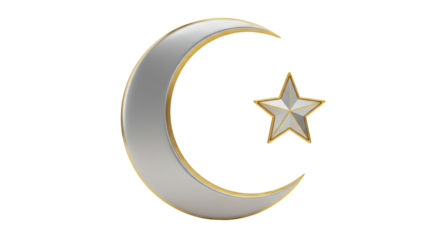 Isolated Moon and Star