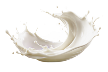 Milk splash isolated on transparent background. Png
