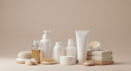 Elegant spa products displayed beautifully.