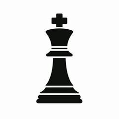 Chess King silhouette in black on a white background