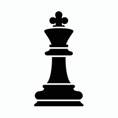 Fototapeta premium Chess King silhouette in black on a white background