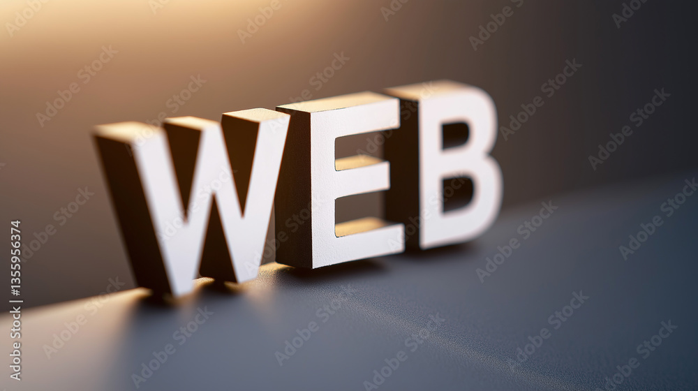 Aufkleber Large white web sign standing on edge casting shadow