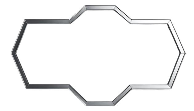 Elegant Metallic Outline Frame with Black Background for Modern Design