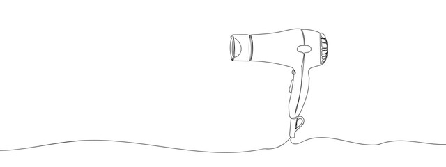 continuous line hair dryer with transparent background editable stroke.