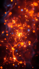 Vibrant Abstract Background: Colorful Bokeh Particles in Modern Digital Wave Design