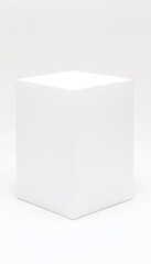 Minimalist white cardboard box mockup with soft shadows, ideal for branding, packaging design, and product presentation