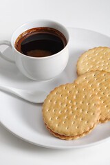 Coffee and sandwich cookies
