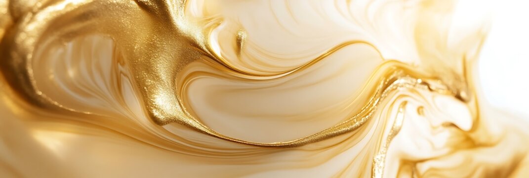 Champagne gold and ivory fluid ink swirls polished metallic sheen smooth gradients and elegant luxury appeal