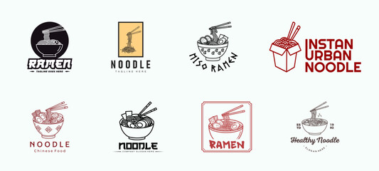 The Noodle logo collection is an aesthetic design series that reflects Asian cuisine.