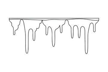 Dripping Paint, Melted Ice, Abstract Line Art, Graphic Design Element