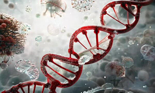 Visual representation of genetic recombination during reproduction