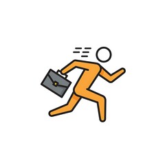 Fototapeta premium Arafed Man With Briefcase Running With Motion Blurry Icon