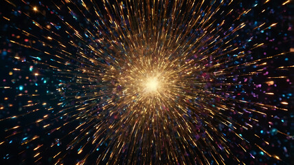 Cosmic Explosion: Vibrant Space Background with Shimmering Stars and Galaxy Effects