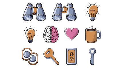 Creative problem-solving icons brainstorming and inspiration